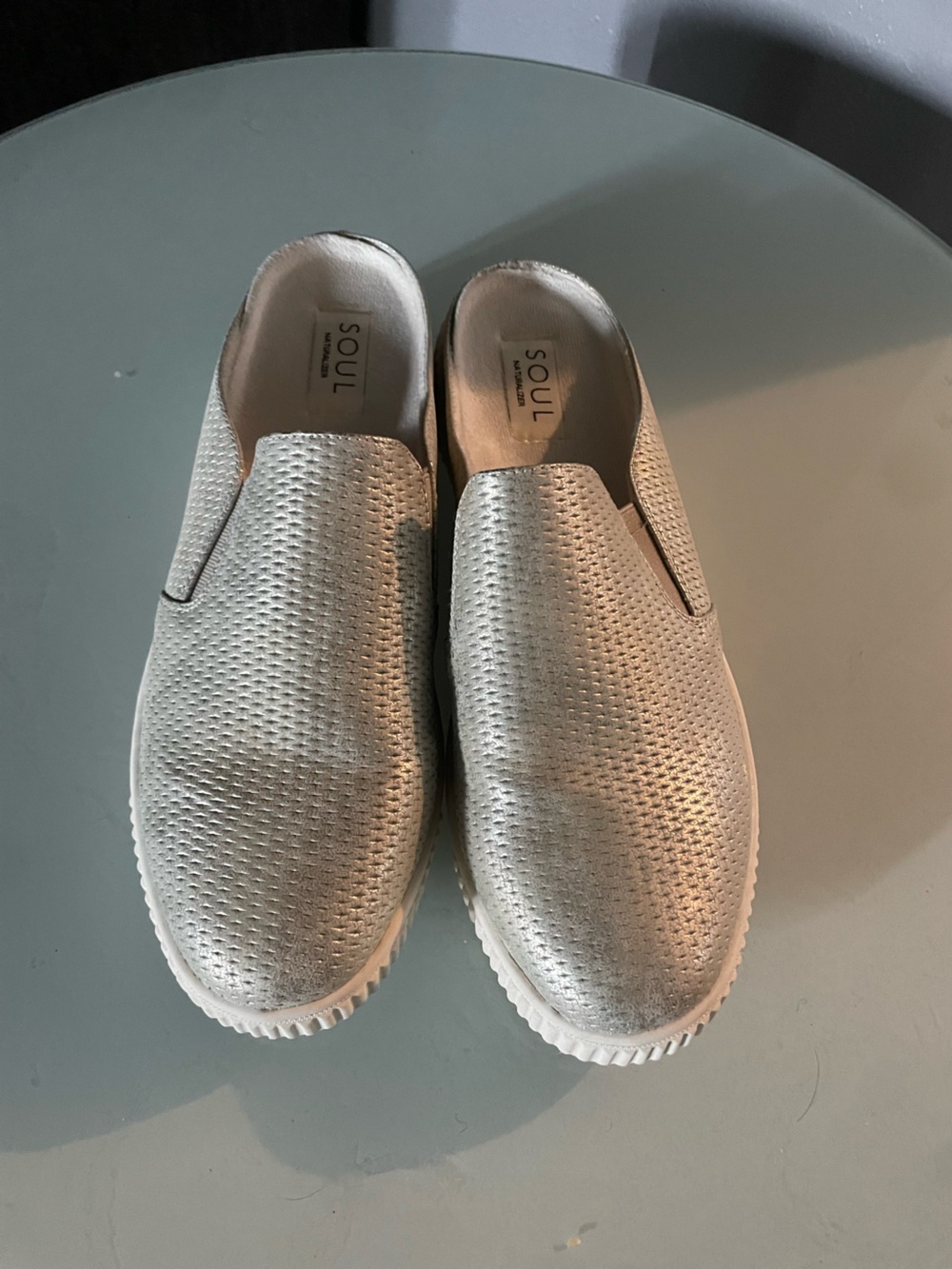 Silver Slip-On Sneakers for